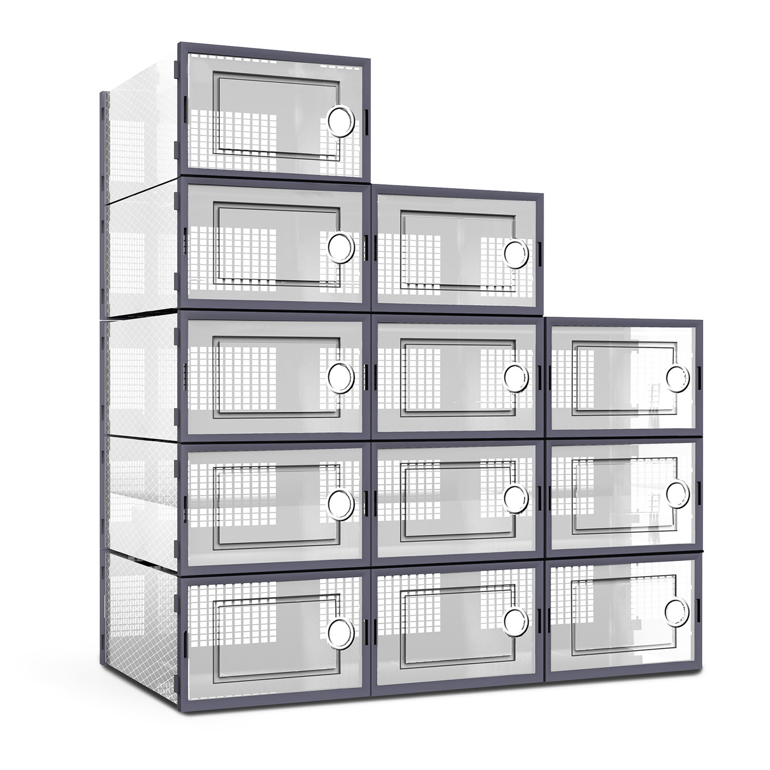 Gray Clear Front Closet Storage Bin